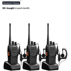 Walkie Talkies bf-888s Long Range Two-Way Radios for Adults Rechargeable Handheld Interphone Professional UHF Communicator 3 Pack Walky Talky Set with