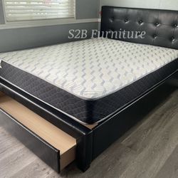 Queen Black. Euro Plain With Ortho Matres!!