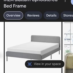 ikea slattum upholstered queen bed frame