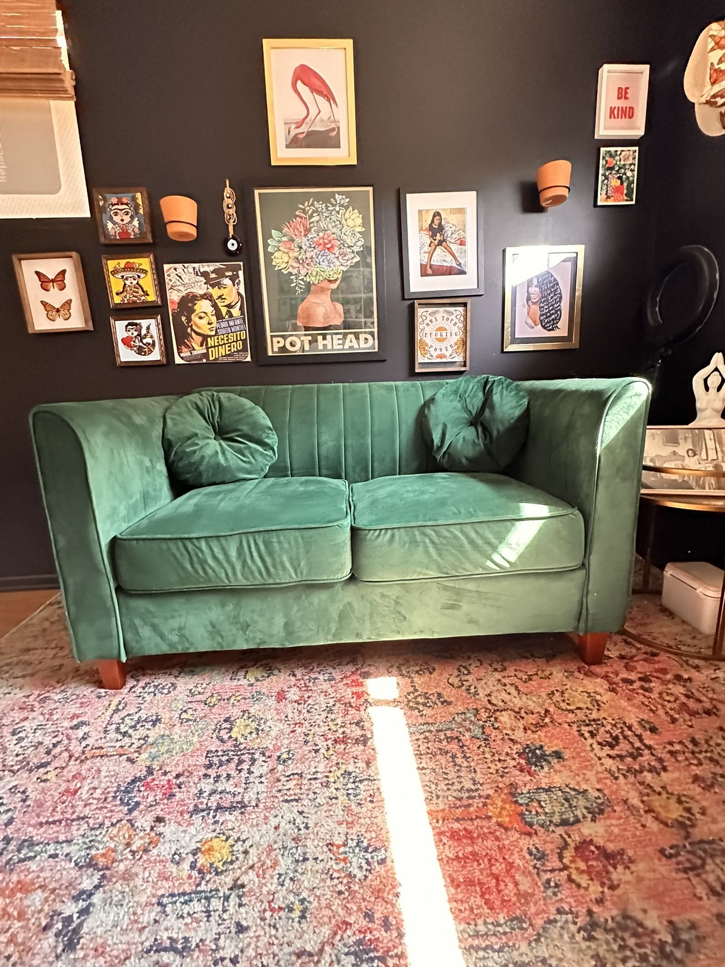 Emerald Green Loveseat (1 Year Old)