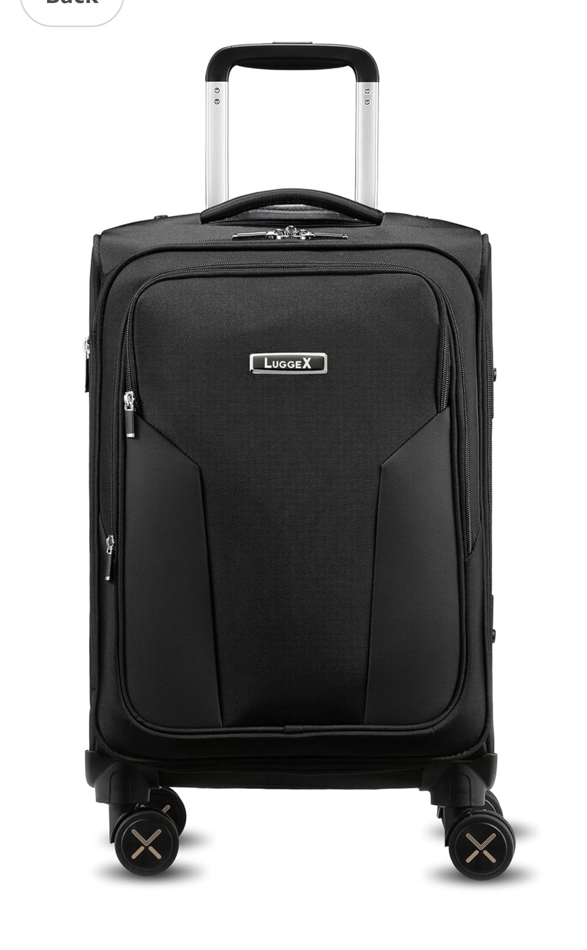 Carry On Luggage Suitcases with Spinner Wheels, 20 Inch Soft Sided Expandable Rolling Suitcase for Travel, Business (Black)
