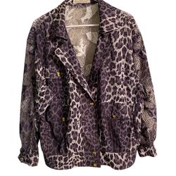 Vintage Franca V Paoloni Leopard Print Jacket, Size Xl