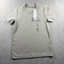 Uniqlo Women’s Medium Beige Cotton Crew Neck T-Shirt Basic Comfy #7A