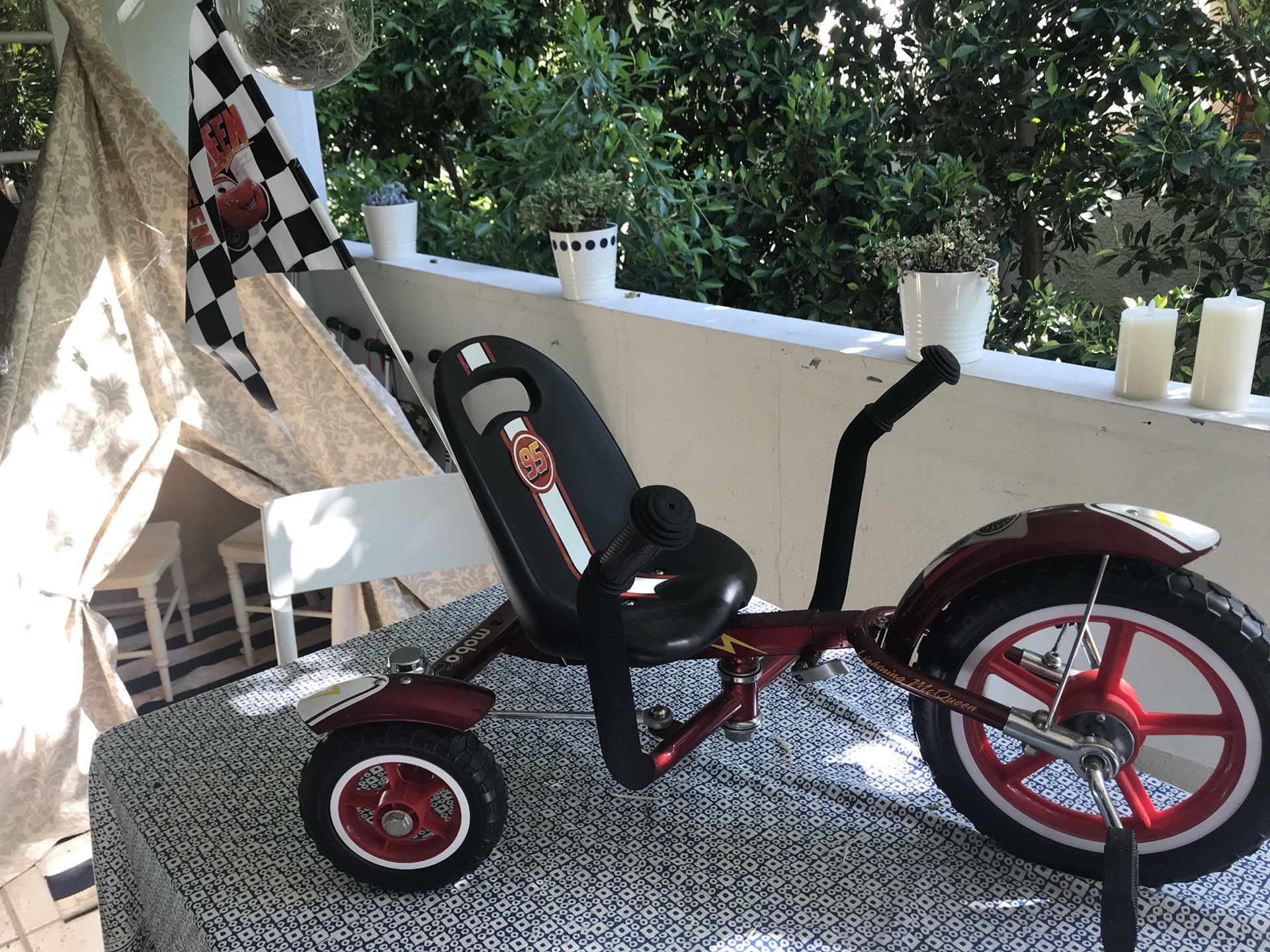 Lightning McQueen mobo bike 3 wheeled cruiser