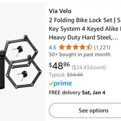 Via Velo 2 Folding Bike Lock Set