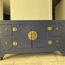 Beautiful Room & Board Blue Wood Storage Chest 