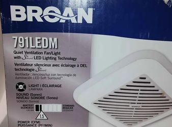 NEW Bath Vent/Light, LED, 110 CFM