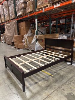 (Assembled) New 58”x80” Full Size Wooden Bed Frame