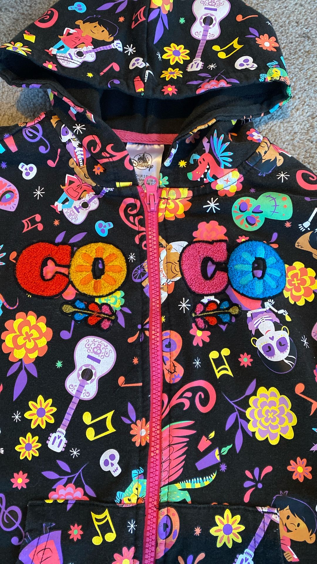 Jacket Hoodie Disney Coco Sz. S. Kids Toddler 
