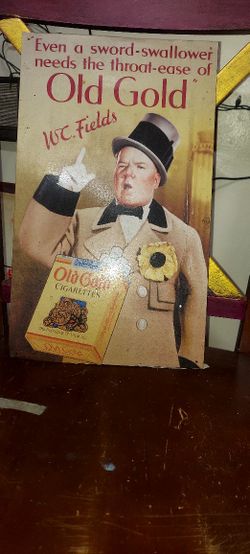 W.C. Fields Tin Cigarette Advertisemnt