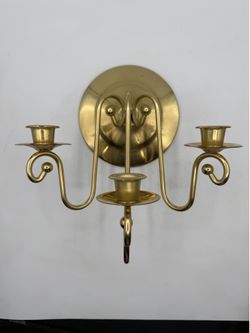 Vintage 3-arm Brass Wall Sconce