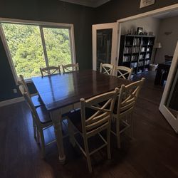 Beautiful bar-height dining room table with 8 chairs