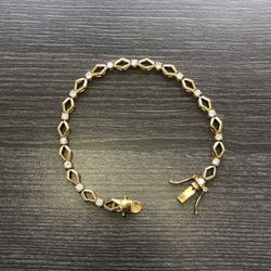 Bracelet 7 1/2” Roman signed cubic zirconia with 2 safety clasps