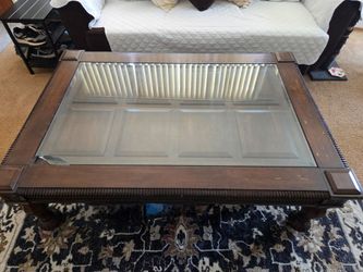 T616-1 Ashley Furniture Mantera - Dark Rustic Brown Rectangular Cocktail Table