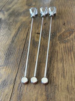 Crystal Top Cocktail Stirrer Sticks Set of 3