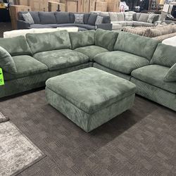 Emerald Green Modular Cloud Sectional 