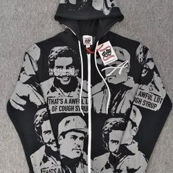 Asaali collab with ALOCS gray zip up hoodie