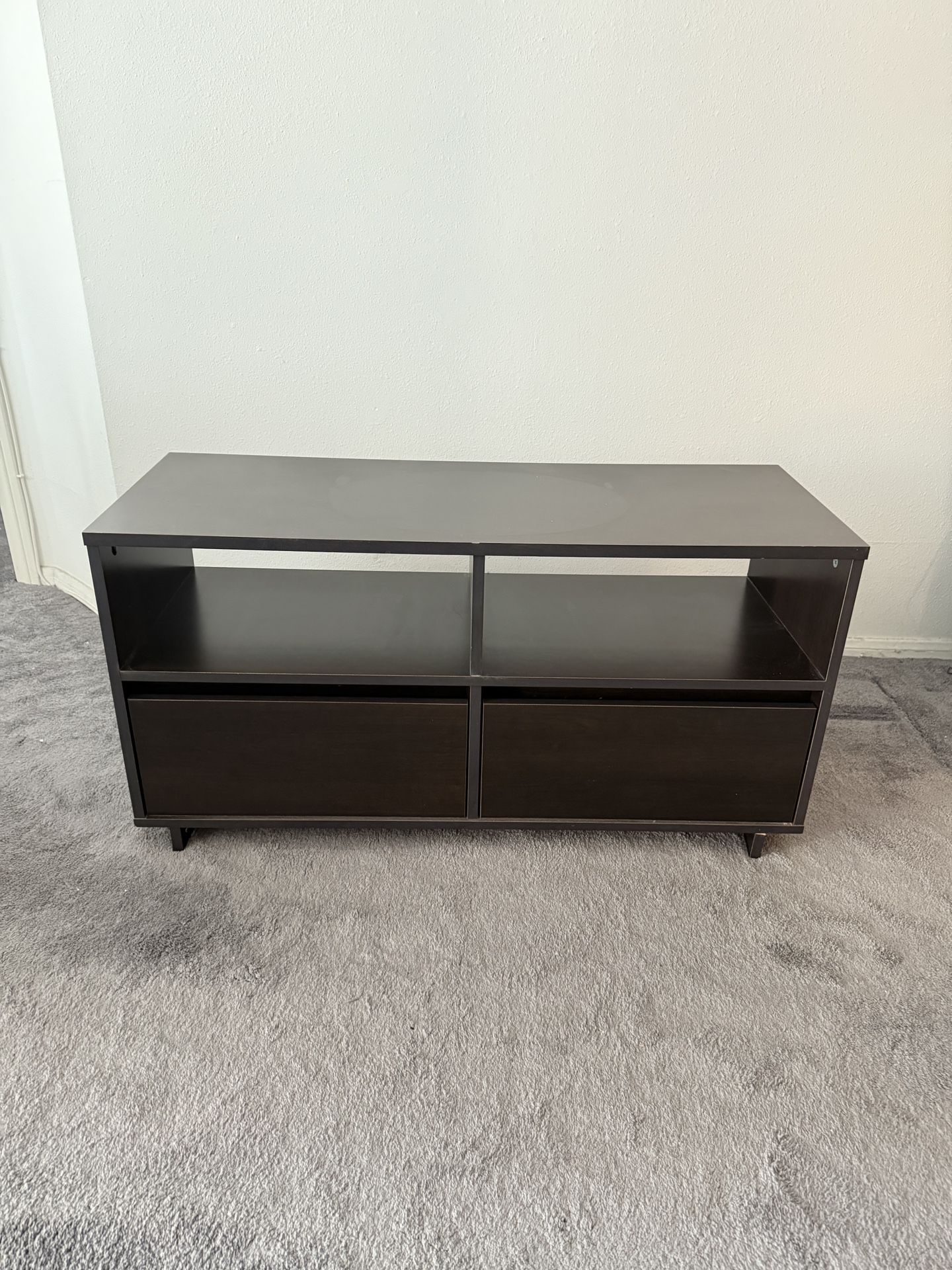 ikea brown black tv stand/media console with drawers (read description)