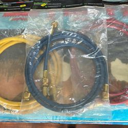 Hilmor 72” Refrigeration Hoses With Ball Valve Adapter