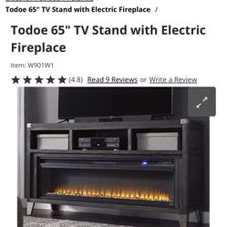 TODOE 65” TV STAND W/ ELECTRIC FIREPLACE