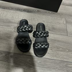 banana republic BRAIDED LEATHER SANDAL “black Leather”