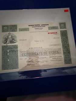 Western Union Corporation 1971 Stock Certificate