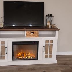 Rustic Chic TV Stand And Fireplace 