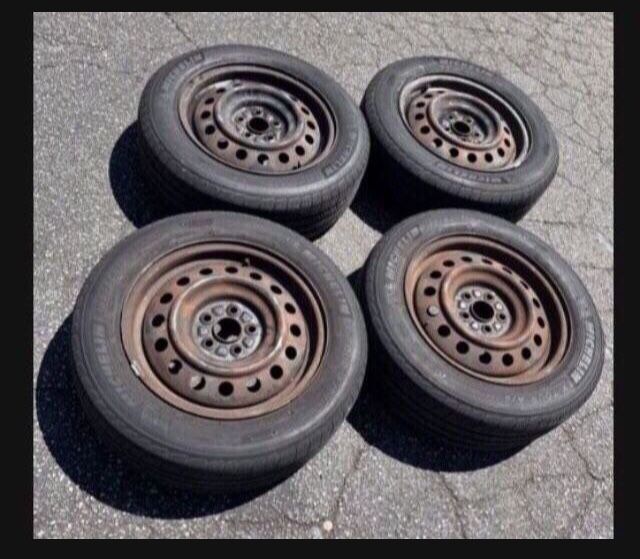 4 - 185/65r15 5x100 5x3.94 Stock Corolla Prius Impreza Wheels Rims Good Michelin Tires 80% Treads!!!!!!
