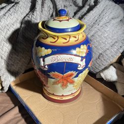 Vintage Hand Painted Ceramic Cookie Jar 