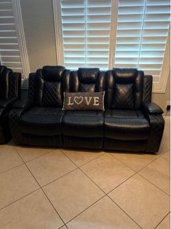 Black leather couch