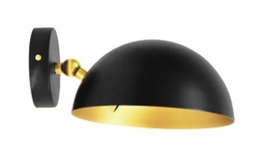 Black and brass wall sconce