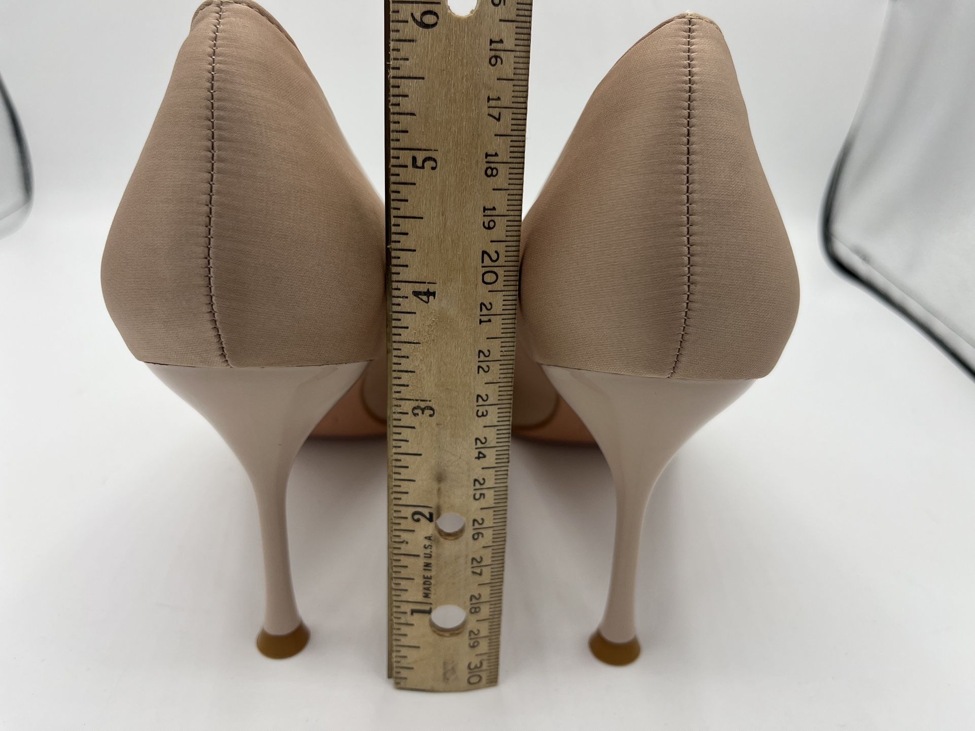 Coutgo Women's Pointed Toe Stiletto Satin Shoes Khaki Color Size 8