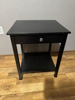Black Wood Side Table/nightstand