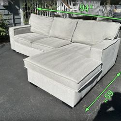 Gray 2 Piece Sectional W/ Sleeper And Storage Chaise 