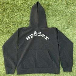 Sp5der hoodie vvs, black, size small