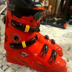 Salomon SX92 Equipe rear-entry top-tier ski boots size Is 350-355 L= 333mm