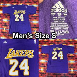 ADIDAS Purple T-Shirt Mens Size Small Los Angeles Lakers Kobe Bryant #24