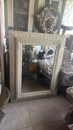Over sized square white mirror