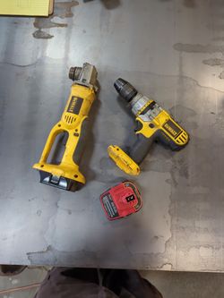 DeWalt 18v Drill, Sawzall And Grinder With Battery Adapters