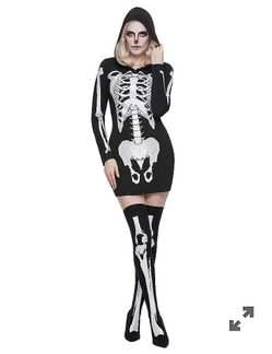 Women’s Halloween skull 💀 costume size small fits 4-6