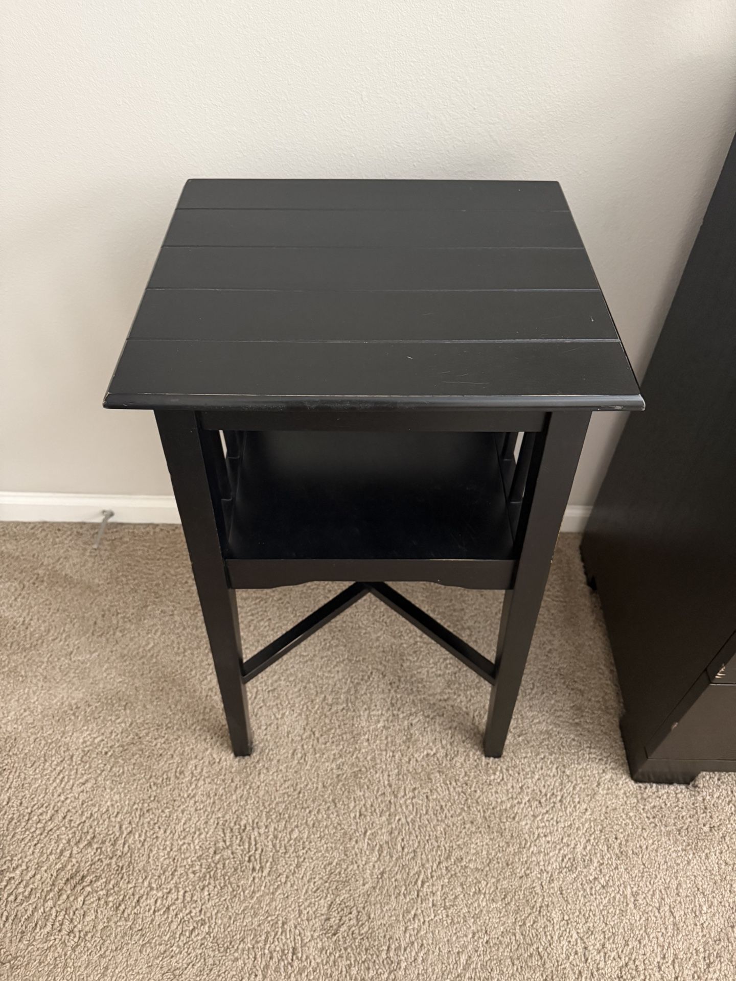 Black Wood Side Table