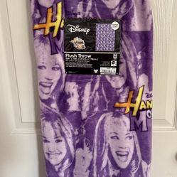 New Disney Channel Hannah Montana Plush Throw Blanket Blue