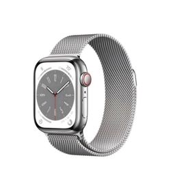 Apple Watch Series 8 [GPS + Cellular 41mm] Smart Watch w/Silver Stainless Steel Case w/ Silver Milanese Loop