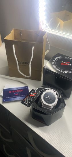 Casio G-Shock GA2100-7A Men's White Band Black Dial Watch