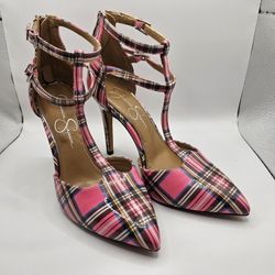 New Heels Jessica Simpson Tartan Plaid  8.5 M