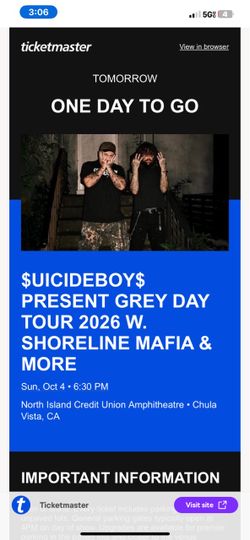 Suicide boys - grey day tour concert /shoreline mafia