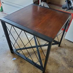 Metal & Wood End Table