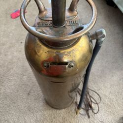 Antique Fire Extinguisher Lamp Copper