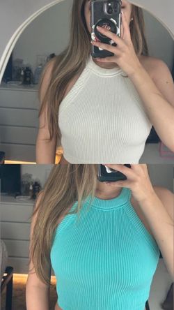 Blue and white Aerie tops