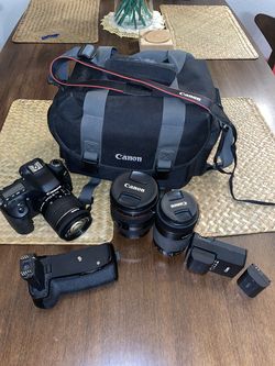 Canon EOS 80D Camera Kit + 3 Lenses, Grip & Bag